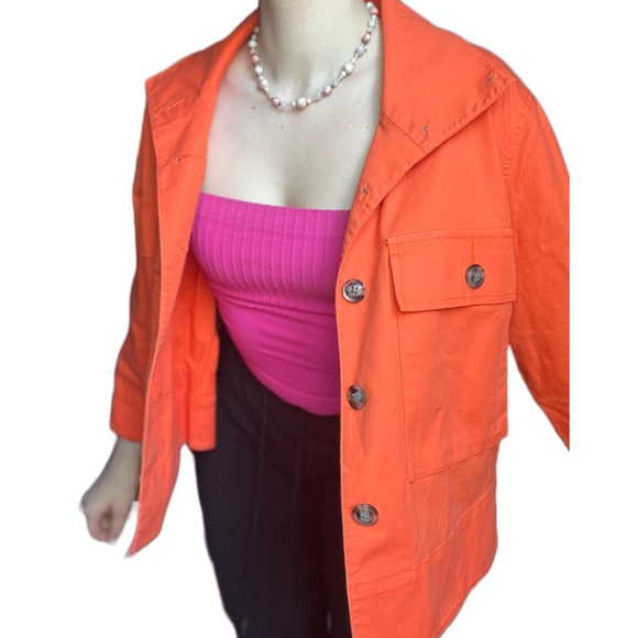 Orange button up jacket - Picture 2 of 4
